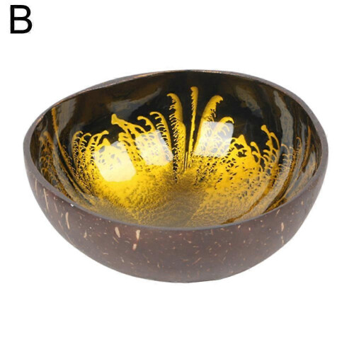 (Khaki)Coconut Shell Salad Bowl Natural