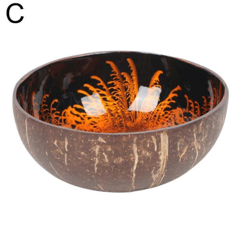 (Brown)Coconut Shell Salad Bowl Natural