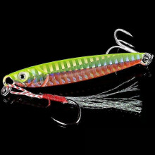 (D1-2hooks, 14G) Metal Cast Jig Spoon Lures for Sea Bass Fishing - Various Weights from 7g to 40g, Ideal for UK Shore Casting