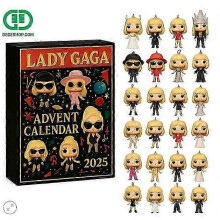 Lady Gaga Advent Calendar Blind Box with Acrylic Christmas Tree Decoration Pendant for Pop Music Fans