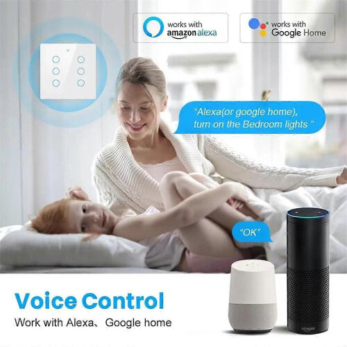 (white, 4 routes) 4/6/ Gang Tuya Smart Zigbee  Brazil Wall Light Switch Touch Panel Sensor Smart Home Interruptor Work with Alexa Google Home 1