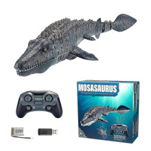 Remote Controlled Dinosaur Boat with Water Spray - Mosasaurus RC Speedboat for UK Pool and Pond Fun