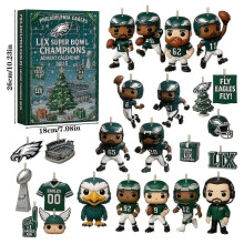2025 Philadelphia Eagles Christmas Advent Calendar with Blind Boxes and Super Bowl Acrylic Tree Ornament