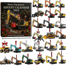 Heavy Equipment Advent Calendar with Miniature Construction Toys for Daily Christmas Countdown Fun