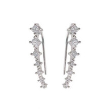 Women Elegant Crystal Shinny Ear Stud Earrings Seven-pointed Star Jewelry Gift