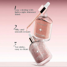 (1500d,01 White tone flash)Face Highlighter Illuminator Cream Gloss Shimmer Glow Concealer Liquid Makeup