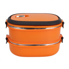 Boîte à lunch isotherme en acier inoxydable de qualité alimentaire, avec poignée ergonomique arquée et boucle de sécurité pour une fermeture