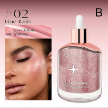 (600d,02 Fine pink flash)Face Highlighter Illuminator Cream Gloss Shimmer Glow Concealer Liquid Makeup