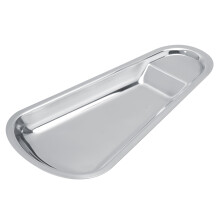 Plateau de service polyvalent en acier inoxydable, élégant plat de service, fabrication japonaise, surface antiadhésive, design en éventail