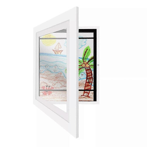 (A4, White) White Rows Childrens Art Frame, Whiterows Kid Picture Storage Frames for Artwork