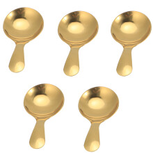 Cuillères dorées pour divers usages, design élégant, manche court en acier inoxydable, pratiques pour servir glaces, thé et autres. Matériau