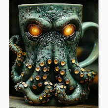 (Type D, Without liner) Cthulhu-inspired pirate tankard, a medieval Viking beer mug for themed UK gatherings and drinks.