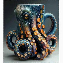(Type B, With liner) Cthulhu-inspired pirate tankard, a medieval Viking beer mug for themed UK gatherings and drinks.