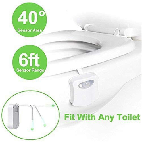 2-Pack 16 Colors Toilet Light Inside Bowl Human Motion Sensor Night Light 2