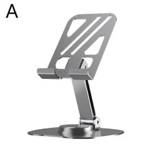 (Grey) All-metal Rotatable Multi-functional Foldable Mobile Phone Holder