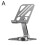(Grey) All-metal Rotatable Multi-functional Foldable Mobile Phone Holder 1