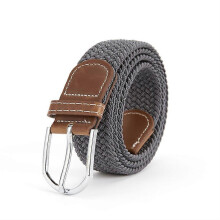 (Grey) Elastic Fabric Braided Belt,Enduring Stretch Woven Belt for Unisex Men/Women/Jun