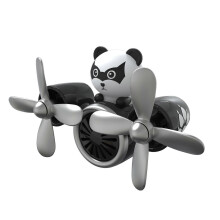 (panda) Car Air Freshener Lovely Animal Pilot Rotating Propeller Air Outlet Fragrance Diffuser