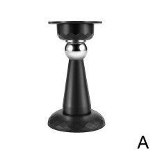 (Black) Door Suction Door Stop Silicone Wall-mounted Anti-collision Floor-mounted