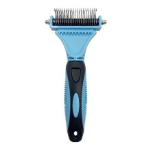 (blue) Pet Cat Hair Removal Comb Brush Dog Grooming Shedding Tools Puppy Hair Shedding Trimmer Pet Fur Trimming Dematting Deshedd Combs