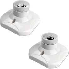 E27 Screw Ceiling Light Socket for Indoor Wall Lamp, Ac 230v, E27 Led Bulb Holder, Plastic Base E27 Socket for Garage Workshop Ceiling, Set Of 2 - PJ