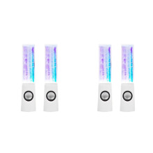 4PCS LED Light Speakers Dancing Water Music Fountain Light for PC Laptop for Phone Portable Desk Stereo Speaker White