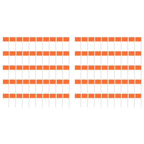 100Pack Marking Flags, Orange Yard Flags 15x4x5Inch,  Flags, Lawn Flags Markers, Irrigation Flags, Landscape Flags