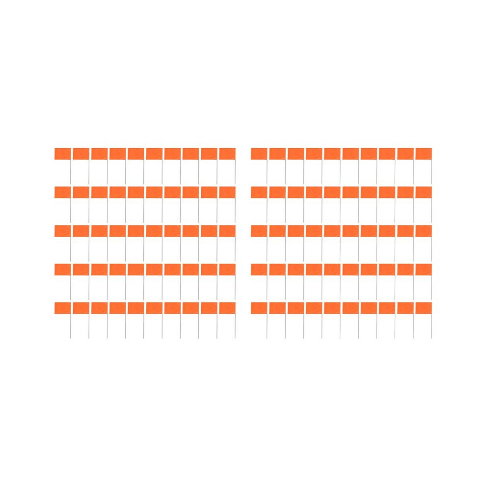100Pack Marking Flags, Orange Yard Flags 15X4x5inch, Flags, Lawn Flags Markers, Irrigation Flags, Landscape Flags 6033601628858