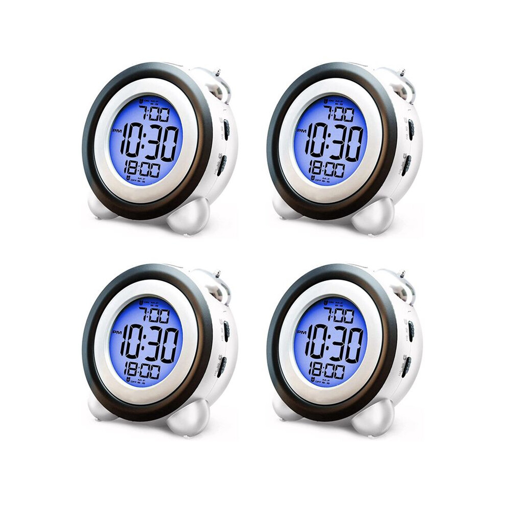 4X Digital Alarm Clock, Date Display Twin Bell Very Loud For Heavy Sleepers Dual Alarm Backlight For Teens 4713891665246