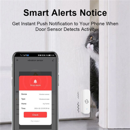 2X Tuya  Vibration Sensor ZigBee Tuya Sensor Monitor App Control Security Protection Zigbee Sensor 2