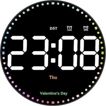 Digital Wall Clock with Colorful Dynamic Light, 10" Led Digital Clock Large Display, Auto Brightness,with Time,date,temp,week,dst,timer, Remote - DD