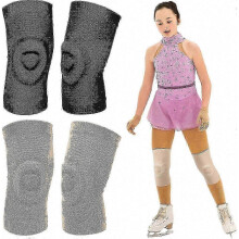 (S) Figure Skating Gel Knee Pads with 2 Pair Support Breathable for Dance Gymnastics Volleyball and Ice Skating