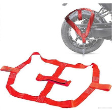 (Red) Universal Motorcycle Rear Wheel Tie-down Strap, Transportation Bundle Belt For Motor Bike Dirt Bike Trailer