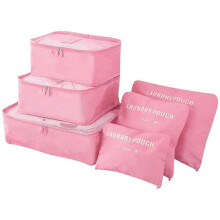 (Pink) Travel Organiser Packing Bags,6 PCS Travel Packing Cubes Set for Clothes Travel Luggage Organizers Storage Bags
