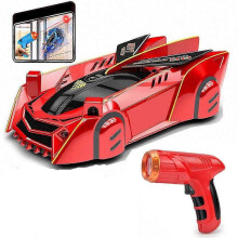 (red)Infrared Wall Climbing Car for Kids - Dual Mode LED Remote Control Stunt Car for Boys and Girls