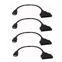 4pcs HDMI-compatible Cable Splitter 1080P 2 Dual Port Splitter 1 In 2 Out Cable Adapter for LCD Monitor/HDTV/DVD HDMI-compatible Splitter