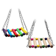 Swing Stand Parrots Toys Primary Color Wood Material Balance Exercise 2Pcs