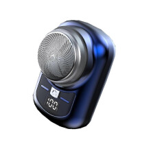 (blue) Mini Electric Shaver Beard Trimmer Razor Portable Mini Shaver USB Charge Acces
