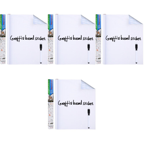 4Rolls Whiteboard Paper Sticker Smooth Surface Adhesive for Home Use 1