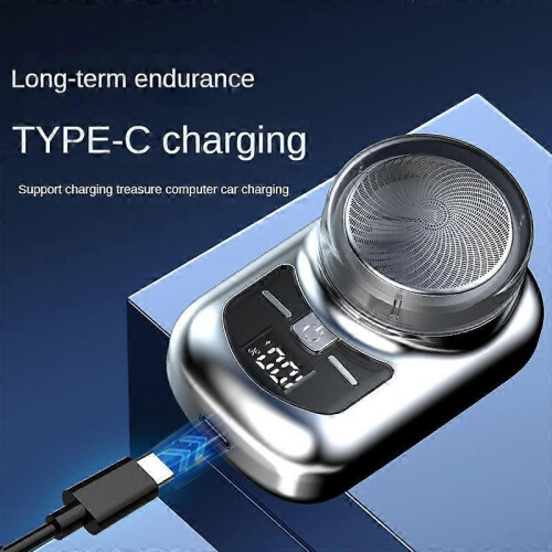 (gradient blue) Mini Electric Shaver Beard Trimmer Razor Portable Mini Shaver USB Charge Acces 2