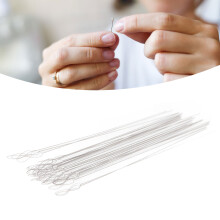 30pcs Twisted Wire Needles, Large Eye, 10cm, 0.3mm