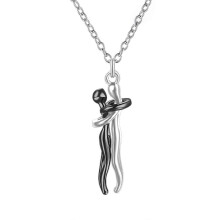 Hug Necklace for Couples Embrace Lovers Necklace Silver Necklaces for Women Hug Couples Necklace Jewelry Gifts