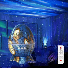 (Mieba Blue) 7 styles Crack Transmission Atmosphere Nightlight Dinosaur Egg Star Lamp Full Projector Water Ripple Laser Projection Holiday gifts