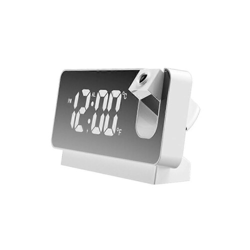 (white) Smart Alarm Clock LED Digital Projection Temperature Time Projector LCD Display