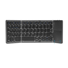 (Grey) Prncalprior Foldable Bluetooth Keyboard with Touchpad, Wireless Mini Keyboard