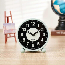 (Green) New Silent Bedside Alarm Clock Non~Ticking Glow-in-the-Dark Bedroom Clock~AU
