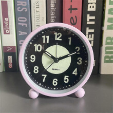(Pink) New Silent Bedside Alarm Clock Non~Ticking Glow-in-the-Dark Bedroom Clock~AU