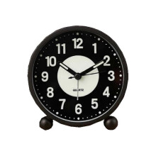 (Black) New Silent Bedside Alarm Clock Non~Ticking Glow-in-the-Dark Bedroom Clock~AU