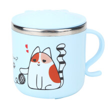 Cană adorabilă cu desene animate, design Kawaii pentru distracție pentru copii, izolație termică dublă din oțel inoxidabil 304, gură netedă,