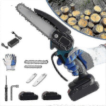 6-Inch Mini Cordless Chainsaw with 2 Rechargeable Batteries, Portable Wood Cutter for DIY Tasks